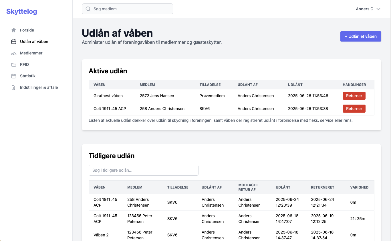 Udlån af våben